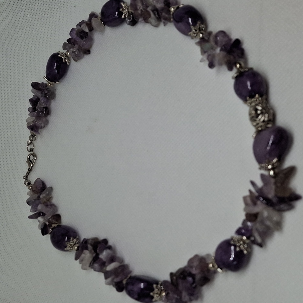 Vintage Amethyst Purple Stone 19" Necklace